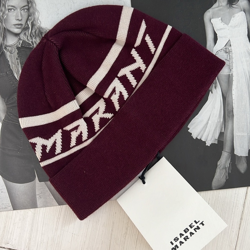 Isabel Marant unisex burgundy beanie